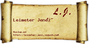 Leimeter Jenő névjegykártya